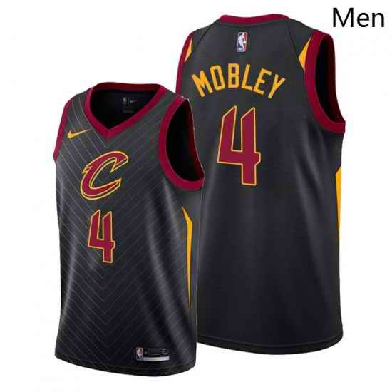 Men Cleveland Cavaliers 4 Evan Mobley Black Jersey